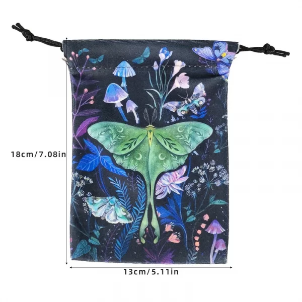 2024 new double-sided color printed butterfly velvet cloth bag, animal card speed pocket, tarot bag, storage bag, gift bag (17)