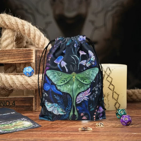 2024 new double-sided color printed butterfly velvet cloth bag, animal card speed pocket, tarot bag, storage bag, gift bag (20)