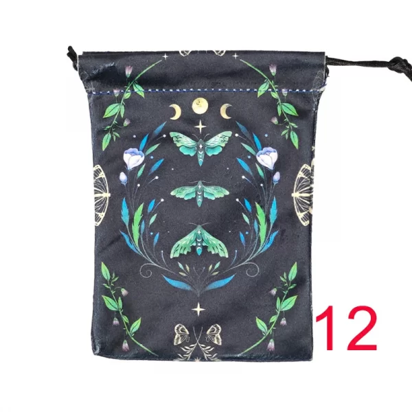 2024 new double-sided color printed butterfly velvet cloth bag, animal card speed pocket, tarot bag, storage bag, gift bag (9)