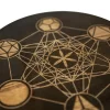 2024 new wooden plate Metatron crystal lattice ceremonial plate calendar double-sided roulette oak carving meditation star chart (6)