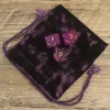 8-sided Dreamy Starry Sky Lane Dice Letter, Rune Alphabet Dice Set 3pcs Magical Purple Starlit Resin Dice, Velvet Bag (3)