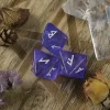 8-sided Dreamy Starry Sky Lane Dice Letter, Rune Alphabet Dice Set 3pcs Magical Purple Starlit Resin Dice, Velvet Bag (5)