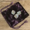 8-sided Dreamy Starry Sky Lane Dice Letter, Rune Alphabet Dice Set 3pcs Magical Purple Starlit Resin Dice, Velvet Bag (7)