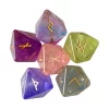 8-sided Dreamy Starry Sky Lane Dice Letter, Rune Alphabet Dice Set 3pcs Magical Purple Starlit Resin Dice, Velvet Bag (9)