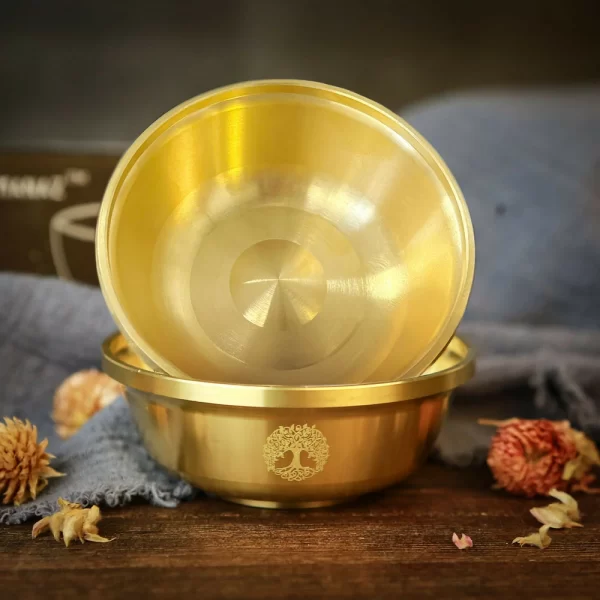 9cm pentagram brass bowl, three-phase moon copper bowl, dedicated metal aromatherapy bowl, crystal storage bowl, ceremonial water supply bowl (14)