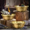9cm pentagram brass bowl, three-phase moon copper bowl, dedicated metal aromatherapy bowl, crystal storage bowl, ceremonial water supply bowl (3)
