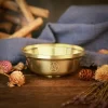 9cm pentagram brass bowl, three-phase moon copper bowl, dedicated metal aromatherapy bowl, crystal storage bowl, ceremonial water supply bowl (6)