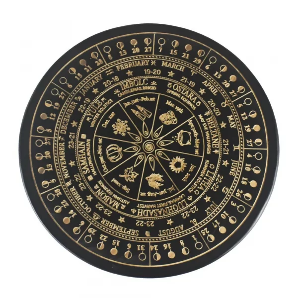 Altar Star Chart Moon Phase Calendar Game Disk Crystal Calendar Disk Solar Terms Wooden Pendulum Prayer Ceremony Wheel Carving (11)