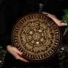 Altar Star Chart Moon Phase Calendar Game Disk Crystal Calendar Disk Solar Terms Wooden Pendulum Prayer Ceremony Wheel Carving (3)