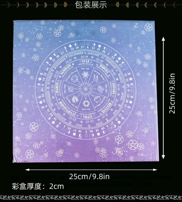 Altar Star Chart Moon Phase Calendar Game Disk Crystal Calendar Disk Solar Terms Wooden Pendulum Prayer Ceremony Wheel Carving (7)