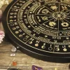 Altar Star Chart Moon Phase Calendar Game Disk Crystal Calendar Disk Solar Terms Wooden Pendulum Prayer Ceremony Wheel Carving (8)