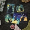 Black Cat Double sided Color Printed Velvet Bag Lise Velvet Talob Bag Tarot Table Bag Gift Bundle Pocket Crystal Bag (5)