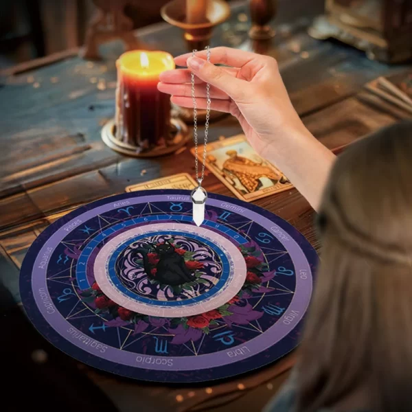 Black Cat Spirit Mat, Twelve Constellations Decision Mat, Rubber Mouse Mat, Tarot Card Mat, Decorative Mat Pendulum (14)