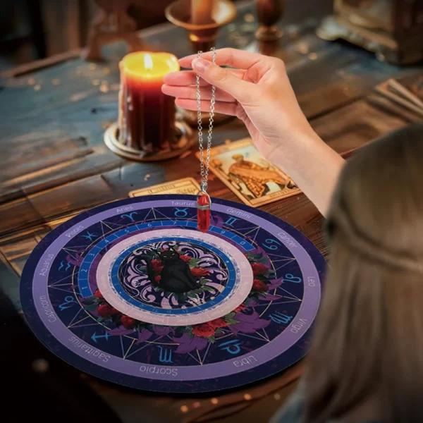 Black Cat Spirit Mat, Twelve Constellations Decision Mat, Rubber Mouse Mat, Tarot Card Mat, Decorative Mat Pendulum (16)