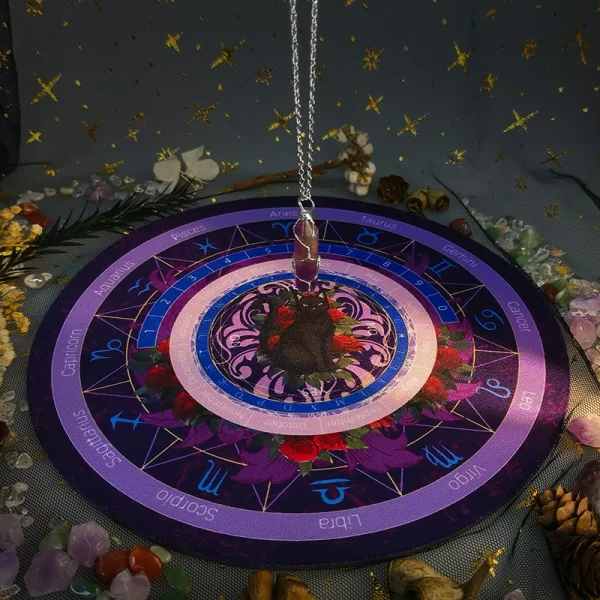 Black Cat Spirit Mat, Twelve Constellations Decision Mat, Rubber Mouse Mat, Tarot Card Mat, Decorative Mat Pendulum (2)
