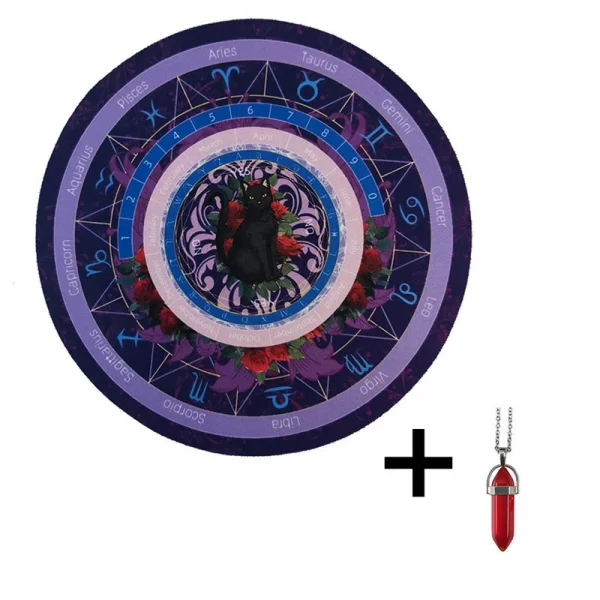 Black Cat Spirit Mat, Twelve Constellations Decision Mat, Rubber Mouse Mat, Tarot Card Mat, Decorative Mat Pendulum (7)
