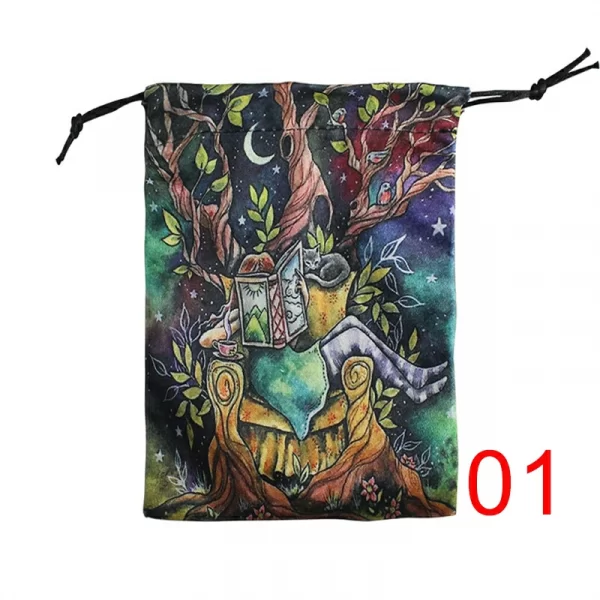 Colorful double-sided animal velvet bag, thick velvet tarot card bag, portable speed pocket, Christmas gift bag (11)
