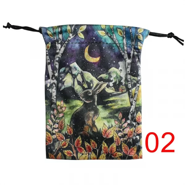 Colorful double-sided animal velvet bag, thick velvet tarot card bag, portable speed pocket, Christmas gift bag (12)