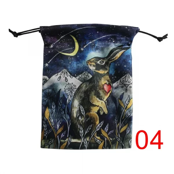Colorful double-sided animal velvet bag, thick velvet tarot card bag, portable speed pocket, Christmas gift bag (14)