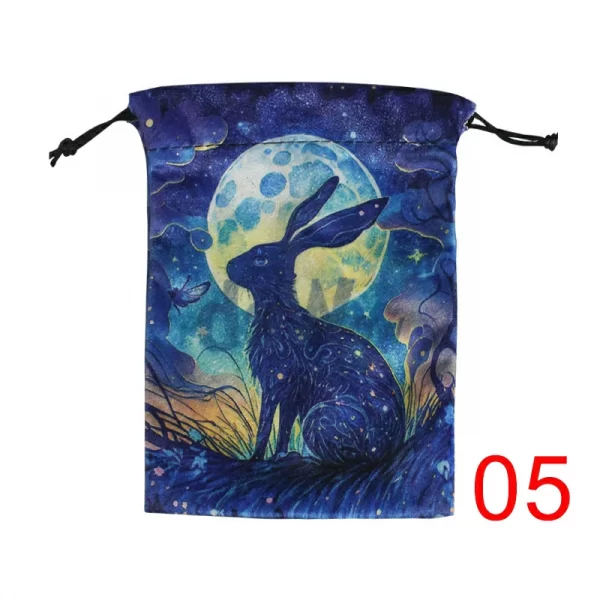 Colorful double-sided animal velvet bag, thick velvet tarot card bag, portable speed pocket, Christmas gift bag (15)