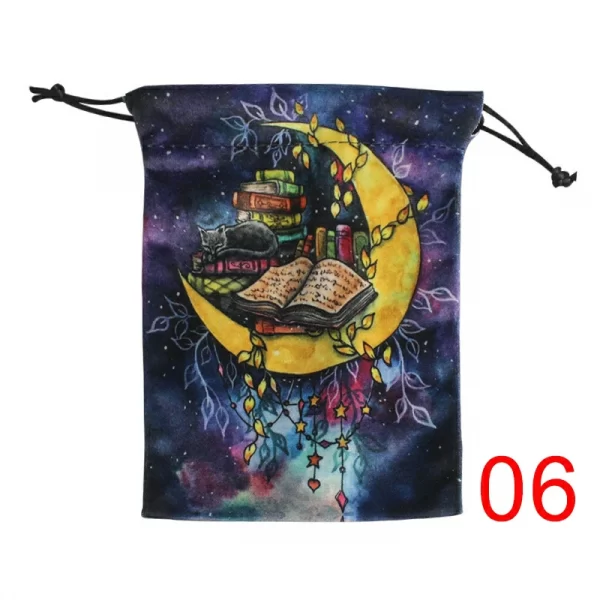 Colorful double-sided animal velvet bag, thick velvet tarot card bag, portable speed pocket, Christmas gift bag (16)