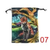 Colorful double-sided animal velvet bag, thick velvet tarot card bag, portable speed pocket, Christmas gift bag (17)