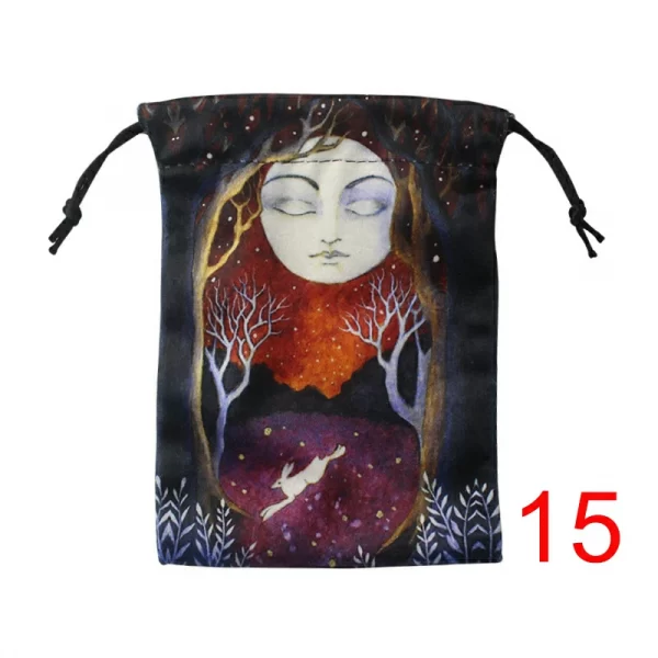 Colorful double-sided animal velvet bag, thick velvet tarot card bag, portable speed pocket, Christmas gift bag (2)