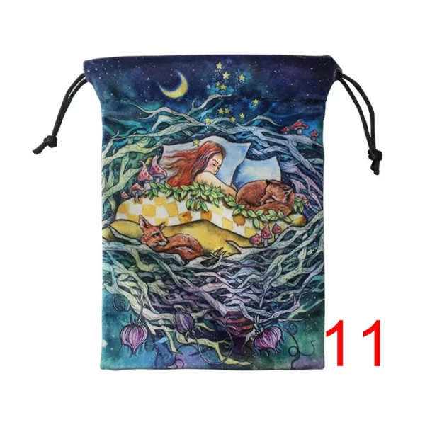 Colorful double-sided animal velvet bag, thick velvet tarot card bag, portable speed pocket, Christmas gift bag (21)