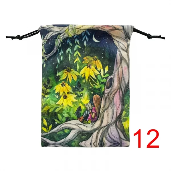 Colorful double-sided animal velvet bag, thick velvet tarot card bag, portable speed pocket, Christmas gift bag (22)