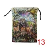 Colorful double-sided animal velvet bag, thick velvet tarot card bag, portable speed pocket, Christmas gift bag (23)