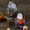 Colorful double-sided animal velvet bag, thick velvet tarot card bag, portable speed pocket, Christmas gift bag (7)