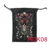Double sided color printed velvet bag, Christmas butterfly lace velvet table bag, herbal quick pocket, animal tarot card bag (15)