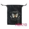Double sided color printed velvet bag, Christmas butterfly lace velvet table bag, herbal quick pocket, animal tarot card bag (17)