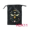 Double sided color printed velvet bag, Christmas butterfly lace velvet table bag, herbal quick pocket, animal tarot card bag (18)
