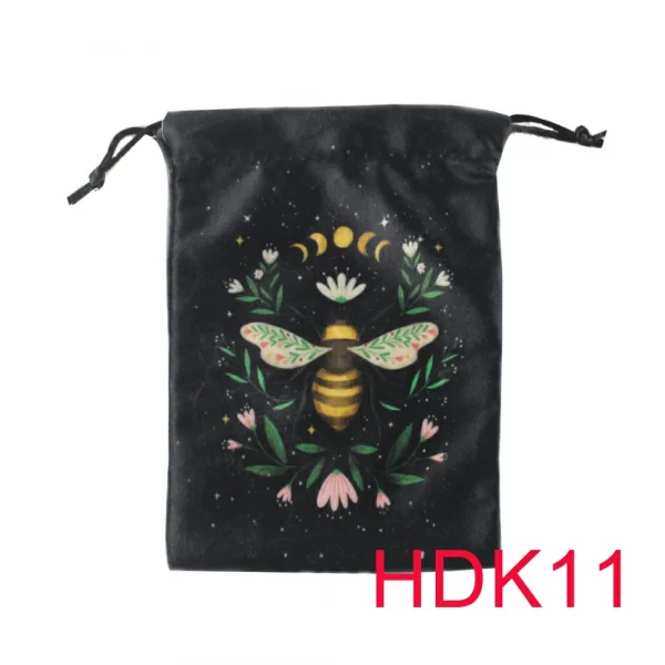 Double sided color printed velvet bag, Christmas butterfly lace velvet table bag, herbal quick pocket, animal tarot card bag (18)