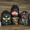 Double sided color printed velvet bag, Christmas butterfly lace velvet table bag, herbal quick pocket, animal tarot card bag (19)
