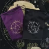 Flower language pentagram thick velvet storage bag, jewelry crystal small items card bag bundle pocket 13x18cm (1)