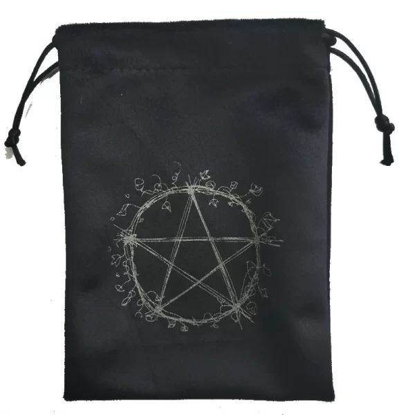 Flower language pentagram thick velvet storage bag, jewelry crystal small items card bag bundle pocket 13x18cm (2)