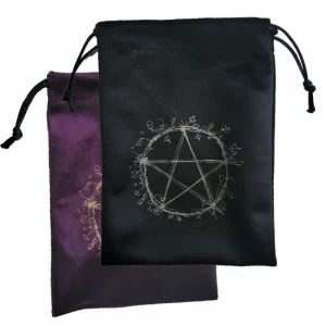 Flower language pentagram thick velvet storage bag, jewelry crystal small items card bag bundle pocket 13x18cm