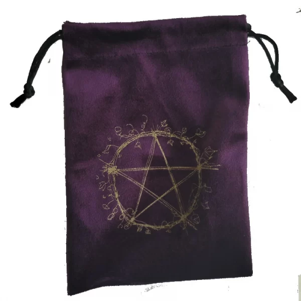 Flower language pentagram thick velvet storage bag, jewelry crystal small items card bag bundle pocket 13x18cm (7)