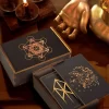 Handcrafted Wooden Tarot Card Storage Box - Mystic Symbols, Independent Art Organizer for Cards, Crystals, Energy Stones, Dice - Black (2)