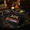Handcrafted Wooden Tarot Card Storage Box - Mystic Symbols, Independent Art Organizer for Cards, Crystals, Energy Stones, Dice - Black (3)