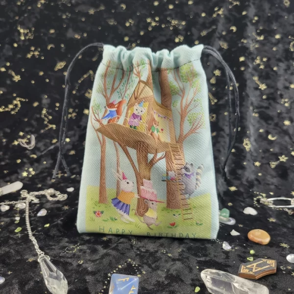 Happy birthday, souvenirs, thank you packaging bag, composite velvet gift, crystal small item storage gift bag (17)