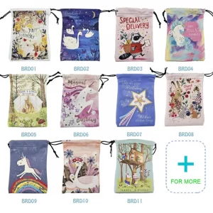 Happy birthday, souvenirs, thank you packaging bag, composite velvet gift, crystal small item storage gift bag