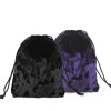 Jewelry toys drawstring black velvet cloth bag dice bag beauty cloth bag crystal handle universal storage bundle pocket (10)