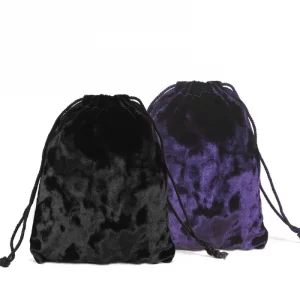 Jewelry toys drawstring black velvet cloth bag dice bag beauty cloth bag crystal handle universal storage bundle pocket