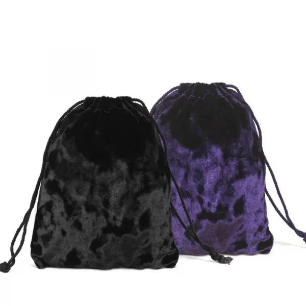 Jewelry toys drawstring black velvet cloth bag dice bag beauty cloth bag crystal handle universal storage bundle pocket (10)