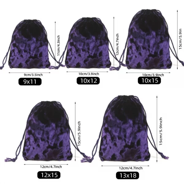 Jewelry toys drawstring black velvet cloth bag dice bag beauty cloth bag crystal handle universal storage bundle pocket (2)