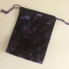 Jewelry toys drawstring black velvet cloth bag dice bag beauty cloth bag crystal handle universal storage bundle pocket (4)