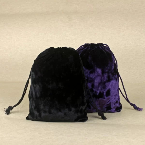 Jewelry toys drawstring black velvet cloth bag dice bag beauty cloth bag crystal handle universal storage bundle pocket (8)